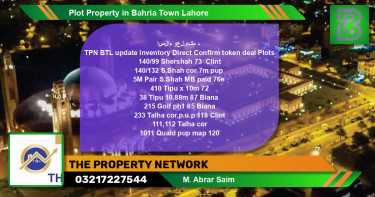 Residential Plot for Sale in Bahria Town, Lahore - (BP-64763)