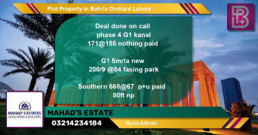 Residential Plot for Sale in Bahria Orchard, Lahore - (BP-64775)