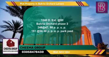 Residential Plot for Sale in Bahria Orchard, Lahore - (BP-64800)