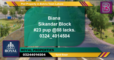 Residential Plot for Sale in Bahria Town, Lahore - (BP-64853)
