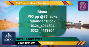Residential Plot for Sale in Bahria Town, Lahore - (BP-64855)