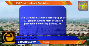 Residential Plot for Sale in Bahria Town, Lahore - (BP-64874)