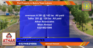 Residential Plot for Sale in Bahria Town, Lahore - (BP-64938)