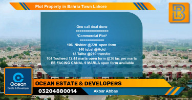 Commercial Plot for Sale in Bahria Town, Lahore - (BP-64942)