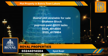 Residential Plot for Sale in Bahria Town, Lahore - (BP-64945)