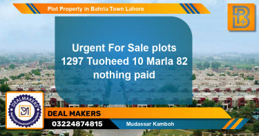 Residential Plot for Sale in Bahria Town, Lahore - (BP-64955)
