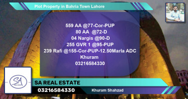 Residential Plot for Sale in Bahria Town, Lahore - (BP-64980)