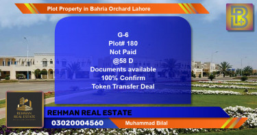 Residential Plot for Sale in Bahria Orchard, Lahore - (BP-64993)