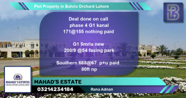 Residential Plot for Sale in Bahria Orchard, Lahore - (BP-64996)