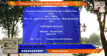 Commercial Property for Sale in Bahria Town, Lahore - (BP-65077)