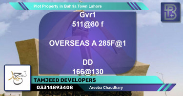 Residential Plot for Sale in Bahria Town, Lahore - (BP-65087)