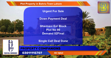 Residential Plot for Sale in Bahria Town, Lahore - (BP-65105)