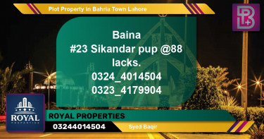 Residential Plot for Sale in Bahria Town, Lahore - (BP-65166)