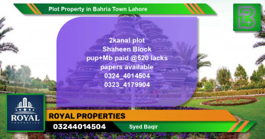 Residential Plot for Sale in Bahria Town, Lahore - (BP-65170)