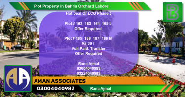 Residential Plot for Sale in Bahria Orchard, Lahore - (BP-65176)