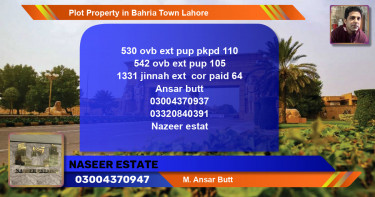 Residential Plot for Sale in Bahria Town, Lahore - (BP-65198)