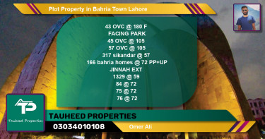 Residential Plot for Sale in Bahria Town, Lahore - (BP-65209)