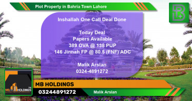 Residential Plot for Sale in Bahria Town, Lahore - (BP-65252)