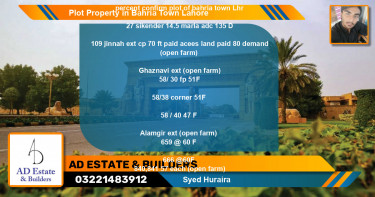 Residential Plot for Sale in Bahria Town, Lahore - (BP-65283)