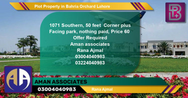 Residential Plot for Sale in Bahria Orchard, Lahore - (BP-65288)