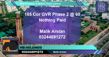 Residential Plot for Sale in Bahria Town, Lahore - (BP-65297)