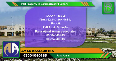 Residential Plot for Sale in Bahria Orchard, Lahore - (BP-65323)
