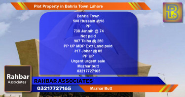 Residential Plot for Sale in Bahria Town, Lahore - (BP-65344)