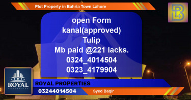 Residential Plot for Sale in Bahria Town, Lahore - (BP-65351)