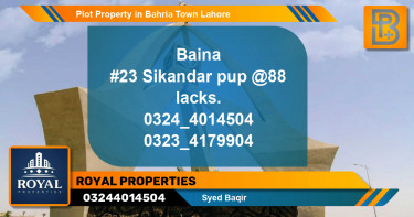 Residential Plot for Sale in Bahria Town, Lahore - (BP-65353)