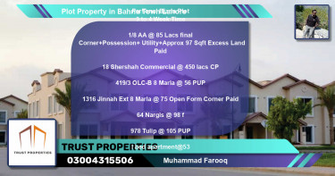 Commercial Plot for Sale in Bahria Town, Lahore - (BP-65358)