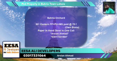 Residential Plot for Sale in Bahria Town, Lahore - (BP-65397)