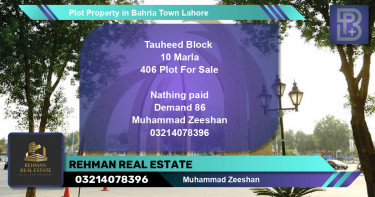 Residential Plot for Sale in Bahria Town, Lahore - (BP-65448)