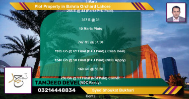 Residential Plot for Sale in Bahria Orchard, Lahore - (BP-65480)