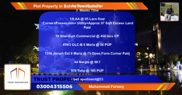 Commercial Plot for Sale in Bahria Town, Lahore - (BP-65482)