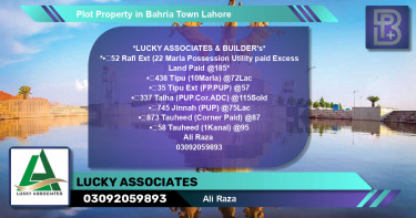 Residential Plot for Sale in Bahria Town, Lahore - (BP-65527)