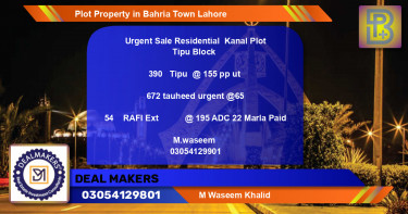 Residential Plot for Sale in Bahria Town, Lahore - (BP-65555)