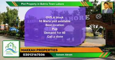 Residential Plot for Sale in Bahria Town, Lahore - (BP-65559)
