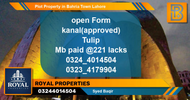 Residential Plot for Sale in Bahria Town, Lahore - (BP-65606)