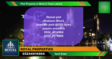 Residential Plot for Sale in Bahria Town, Lahore - (BP-65615)