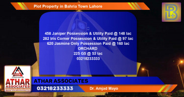 Residential Plot for Sale in Bahria Town, Lahore - (BP-65673)