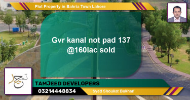 Residential Plot for Sale in Bahria Town, Lahore - (BP-65684)