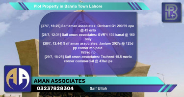 Commercial Plot for Sale in Bahria Town, Lahore - (BP-65693)