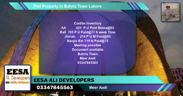 Residential Plot for Sale in Bahria Town, Lahore - (BP-65705)