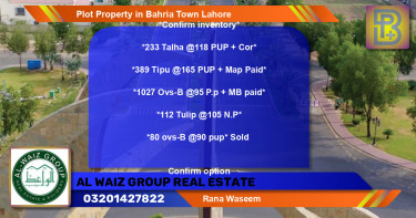 Residential Plot for Sale in Bahria Town, Lahore - (BP-65713)