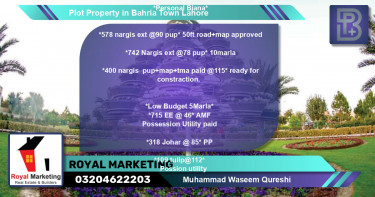Residential Plot for Sale in Bahria Town, Lahore - (BP-65714)