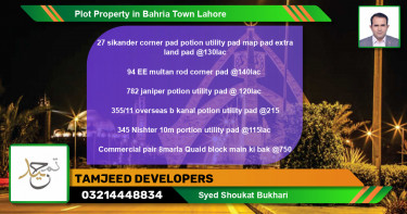 Commercial Plot for Sale in Bahria Town, Lahore - (BP-65797)