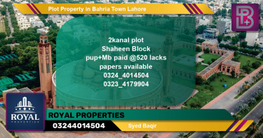 Residential Plot for Sale in Bahria Town, Lahore - (BP-65822)