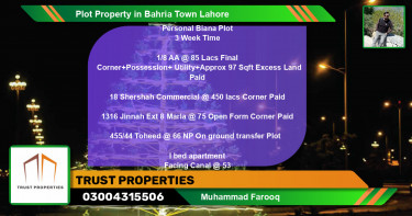 Commercial Plot for Sale in Bahria Town, Lahore - (BP-65824)