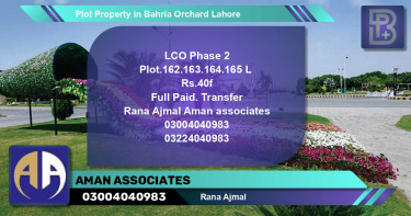 Residential Plot for Sale in Bahria Orchard, Lahore - (BP-65825)
