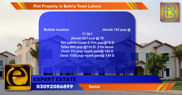 Residential Plot for Sale in Bahria Town, Lahore - (BP-65836)